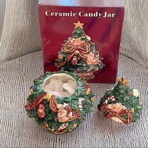 Ceramic Candy Jar/ Hand painted